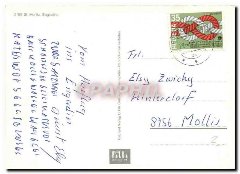 Modern Postcard St Moritz Engadina