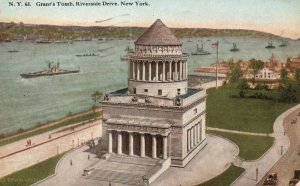 Vintage Postcard 1920's Grant's Tomb Most Imposing View Riverside Drive New York