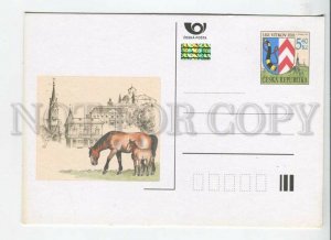 450552 Czech Republic 2001 year horses at the castle POSTAL stationery