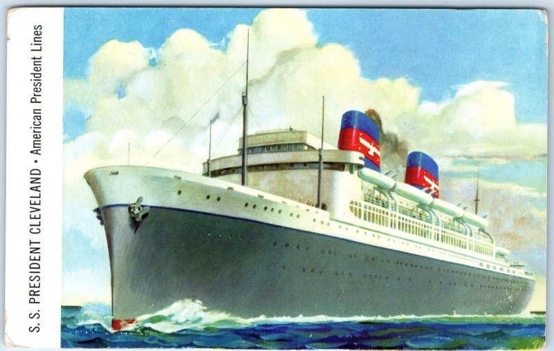 c1950s S.S. President Cleveland Luxury Liner California Hawaii Japan China A359