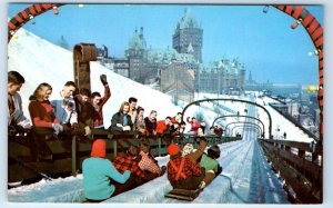 La glissoire sur la terasse Dufferin tobaggan slide QUEBEC PQ Canada Postcard