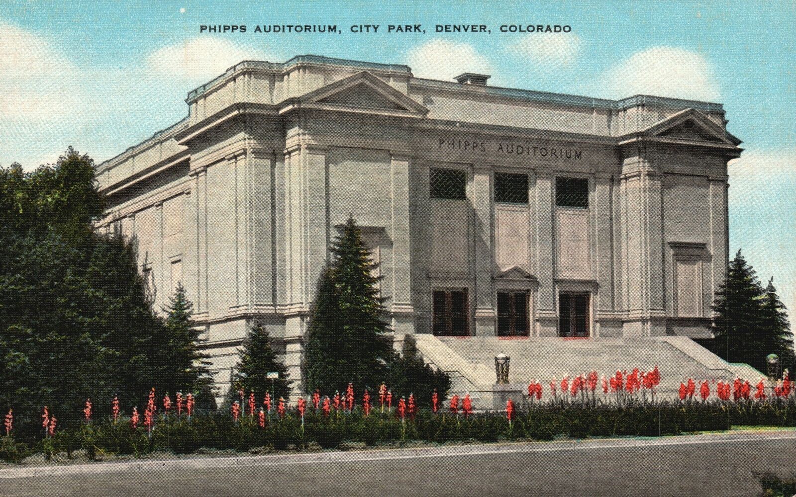 Vintage Postcard Phipps Auditorium City Park Denver Colorado Elmer C
