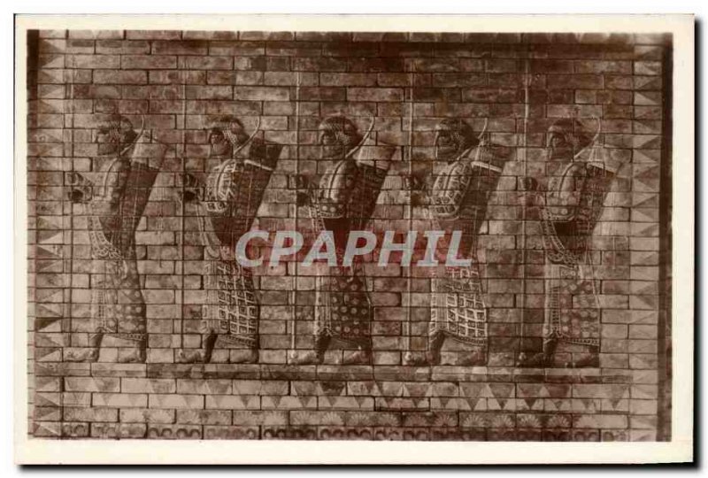 Old Postcard Paris Louvre Asian Antiques frieze Darius palace archers