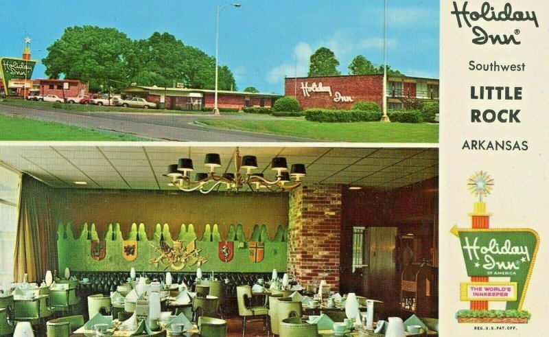 Postcard Exterior and Interior Views of Holiday Inn ,Little Rock, AK  S3