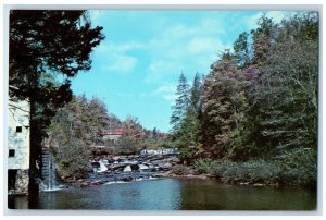 Sautee Georgia Postcard Watts Mill Dam Chattahoochee River Scene c1960 Unposted