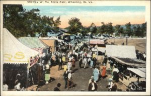 Wheeling West Virginia WV Virginia State Fair Midway Coca Cola Vintage Postcard