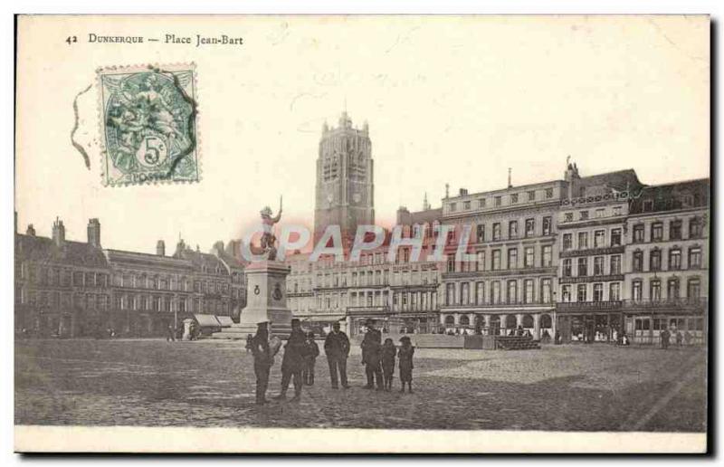 Old Postcard Dunkerque Place Jean Bart