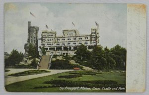 Landscape View Casco Castle and Park - Freeport, Maine - Posted Vintage Postcard