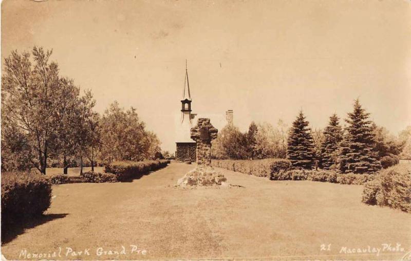 Grand Pre Nova Scotia Canada Memorial Park Real Photo Antique Postcard J52172