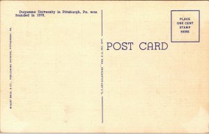 Vtg 1930s Duqueene University Aerial View Pittsburgh Pennsylvania PA Postcard