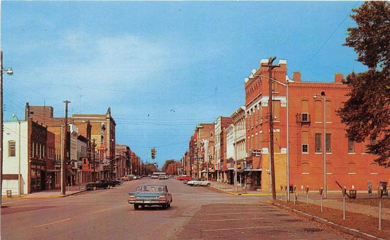 C71/ Henderson Kentucky Ky Postcard Chrome Business Section Stores Cars