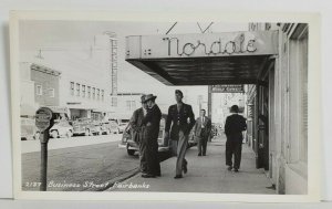 Fairbanks Alaska Candid Snapshot Business Street RPPC Postcard P5