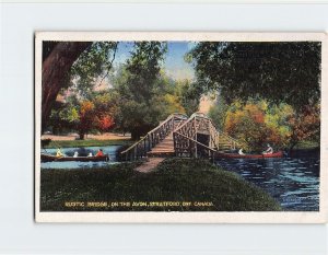 Postcard Rustic Bridge On The Avon Stratford Canada