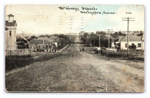 McKinley School Herington Kansas c1910 Postcard Street Scene