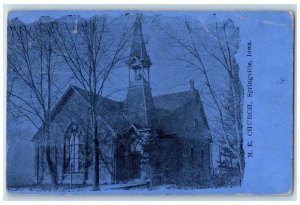 1906 M.E. Church Chapel Cathedral Exterior Springville Iowa IA Vintage Postcard