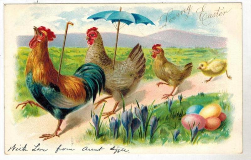 Easter- Rooster & Family Umbrella