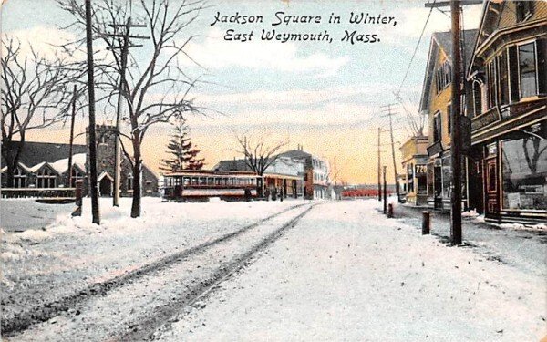 Jackson Square in Winter East Weymouth, Massachusetts