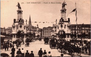 Spain San Sebastian Puente de Maria Cristina Vintage Postcard C171