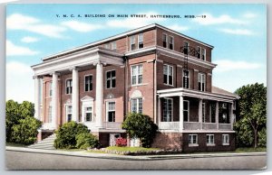 Hattiesburg Mississippi~YMCA Bldg On Main Street~EC Kropp~Vintage Linen Postcard