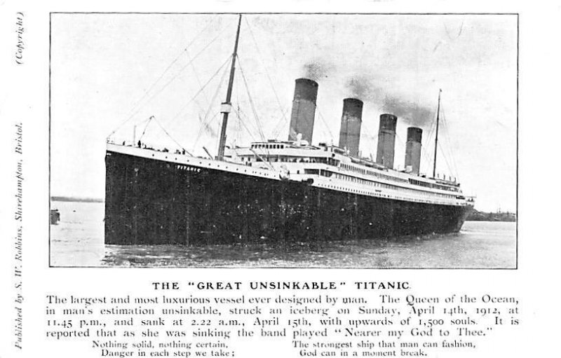 The Great Unsinkable Titanic Ship Unused close to perfect corners, Unused