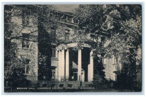 c1940 Brokaw Hall Lawrence College Exterior Appleton Wisconsin Artvue Postcard