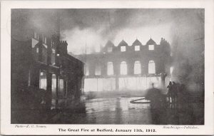 Great Fire at Bedford 1912 England JC Brown Stonebridge Litho Postcard H40