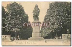 Old Postcard Avallon Statue of Vauban