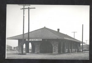 RPPC STOCKTON TEXAS RAILROAD DEPOT TRAIN STATION REAL PHOTO POSTCARD