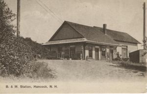 B & M Railroad Station ~ Hancock NH New Hampshire ~ Edgar Ware Vintage Postcard