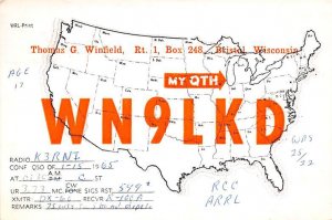 WN9LKD Briston, WI,, USA QSL 1985 