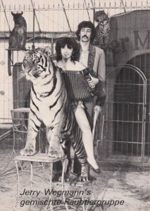 Jerry Wegmann German Circus Lion Tamer Vintage Advertising Postcard