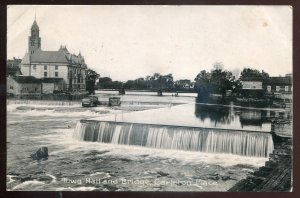 h3880 - CARLETON PLACE Ontario Postcard 1920s Town Hall & Bridge