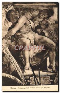 Old Postcard Roma Michelangiolo Profeta Giona