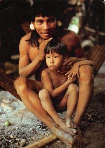 BR99387 waorani man and child ecuador types folklore