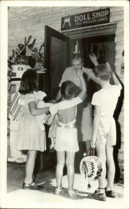 TUCSON? Wheeler-Jones Doll Shop Kids Indian Drum & Wooden Totem? RPPC