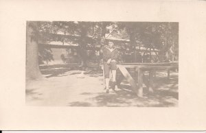 RPPC US Navy, American Sailor in Port, Uniforms, USN WWI Era, 1918