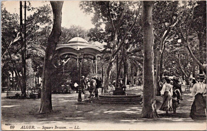 Algeria Algiers Alger Square Bresson Postcard C289