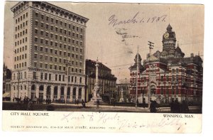 City Hall Square,  Winnipeg, Manitoba, Warwick  Used 1907
