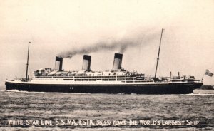 White Star Line Steamship Majestic Ocean Liner Ship Postcard