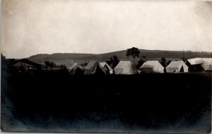 RPPC Camping Retreat Military Scene in the Valley Real Photo c1910 Postcard W12