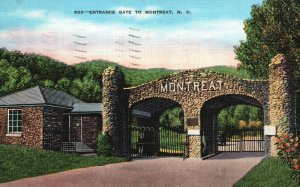 Vintage Postcard 1947 View of Entrance Gate To Montreat North Carolina N. C.