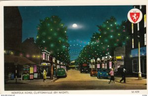 Cliftonville (Kent), England, UK, 1973 , Norfolk Road at night , Christmas Li...