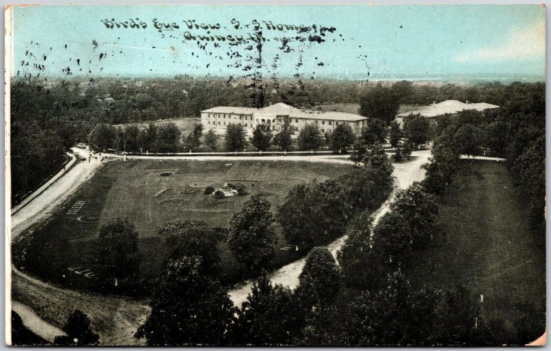 1909 Quincy IL-Illinois, Soldiers' & Sailors' Home, Bird's Eye View, Postcard