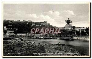 Old Postcard Koblenz Rh und Festung Enrenbreitstein kaiser Wilhelm Denkmal