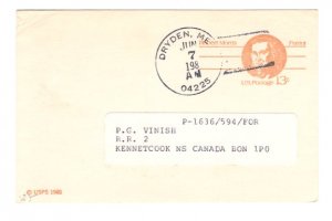 Perfin Stamp  Club Ralph Smith 1983, US Postal Stationery Postcard Morris