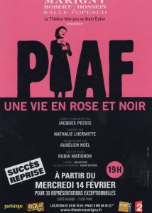 Edith Piaf Une Vie En Rose Et Noir French Theatre Advertising Postcard