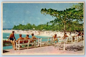 Montego Bay Jamaica Postcard Doctor’s Cave Bathing Beach c1950’s Vintage
