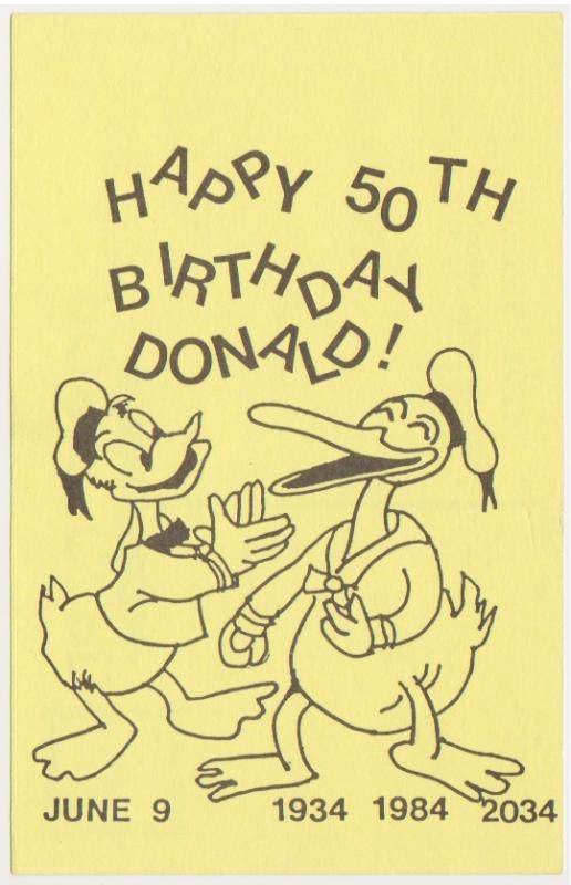 DISNEY HAPPY 50TH BIRTHDAY DONALD DUCK