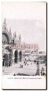 Postcard Old Venice Church St. Mark And The Palace Of Doges