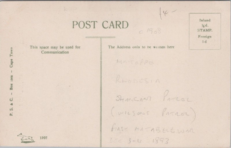 South Africa To Brave Men Wilson Memorial Matoppo Vintage Postcard 09.63
